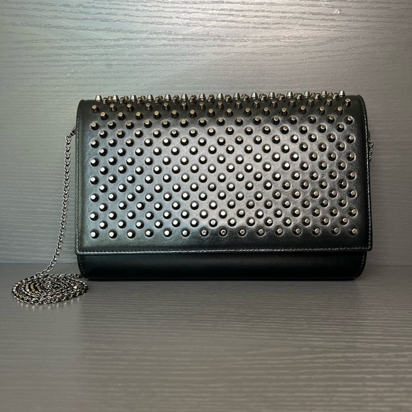 Christian Louboutin Studded Leather Paloma Clutch on Chain